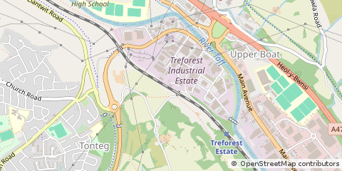 Map of Pontypridd, R C T