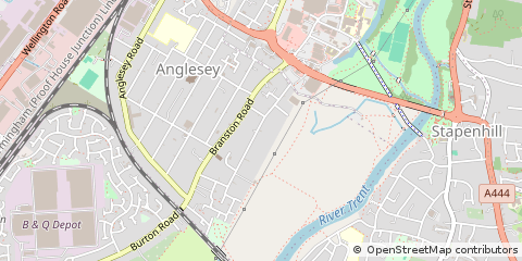 Map of Burton on Trent, Staffordshire