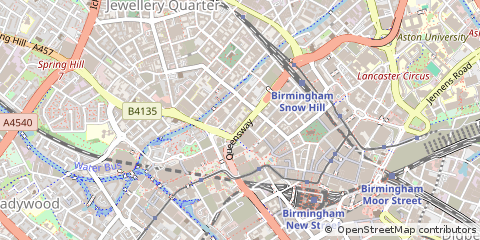 Map of Birmingham, West Midlands