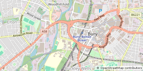 Map of Bury, Lancashire