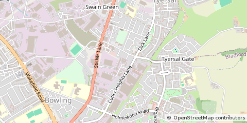 Map of Bradford, West Yorkshire