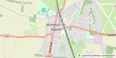 Map of Moreton-in-Marsh, Gloucestershire