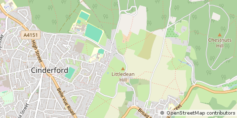 Map of Cinderford, Gloucestershire