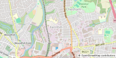 Map of Bury, Greater Manchester