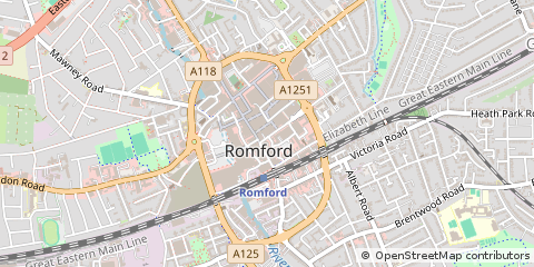 Map of Romford, Essex