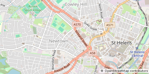 Map of ST. Helens, Merseyside