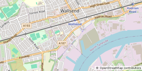 Map of Wallsend, Tyne & Wear