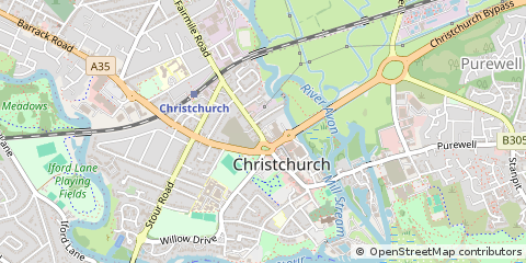 Map of Christchurch, Dorset