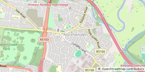 Map of Manchester, Lancashire