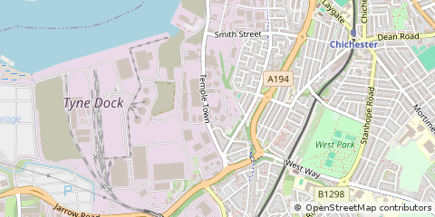 Map of South Shields, Tyne and Wear