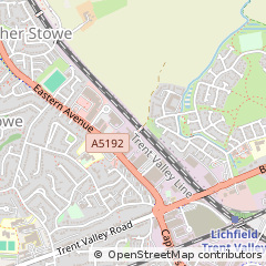 Map of Lichfield, Staffordshire
