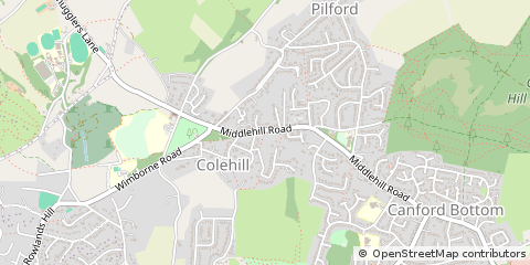 Map of Wimborne, Dorset