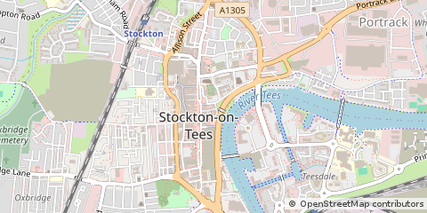 Map of Stockton-on-Tees, Cleveland