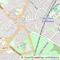 Map of Mitcham, Surrey