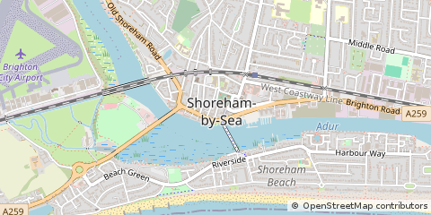 Map of Shoreham by SEA, West Sussex