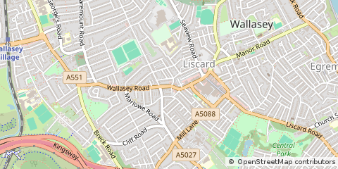 Map of Wallasey, Merseyside