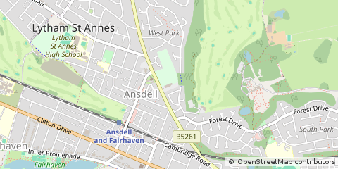 Map of Lytham ST Annes, Lancashire