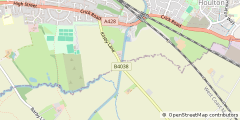 Map of Rugby, Warwickshire