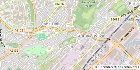 Map of Sheffield, South Yorkshire