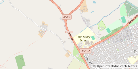 Map of Lichfield, Staffordshire