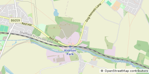 Map of Kiveton Park, South Yorkshire