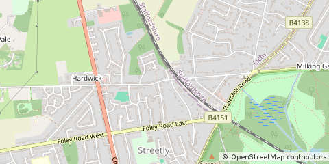 Map of Sutton Coldfield, West Midlands