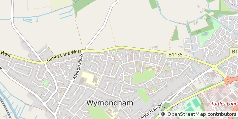 Map of Wymondham, Norfolk