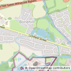 Map of Tamworth, Staffordshire