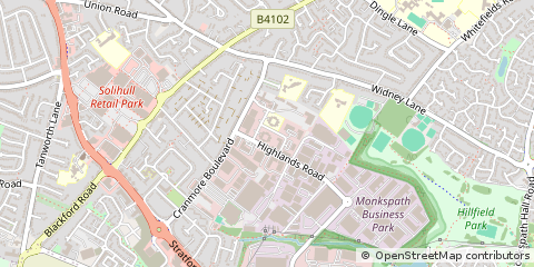 Map of Solihull, West Midlands