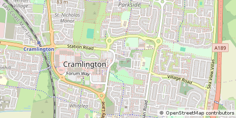 Map of Cramlington, Northumberland