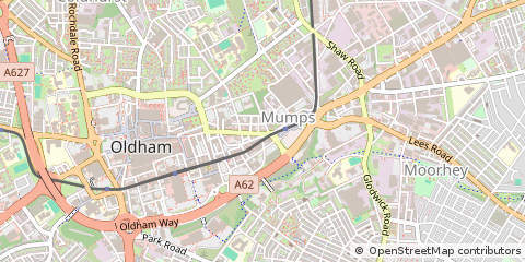 Map of Oldham, Lancs