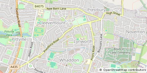 Map of Cheltenham, Gloucestershire