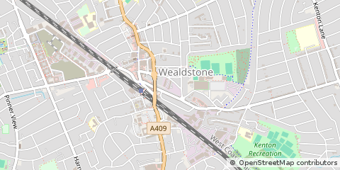Map of Harrow Wealdstone, Middlesex