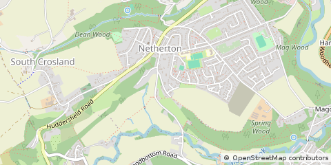Map of Huddersfield, West Yorkshire
