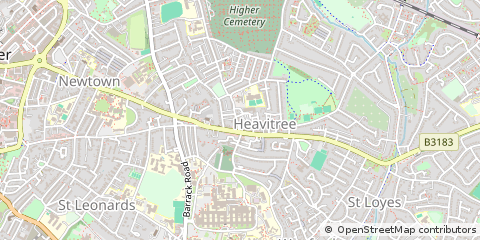 Map of Exeter, Devon