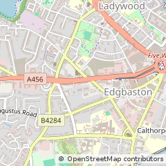 Map of Birmingham, West Midlands