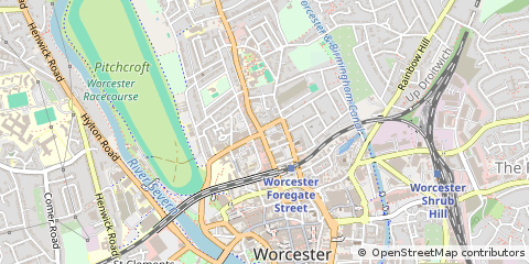 Map of Worcester, Worcestershire