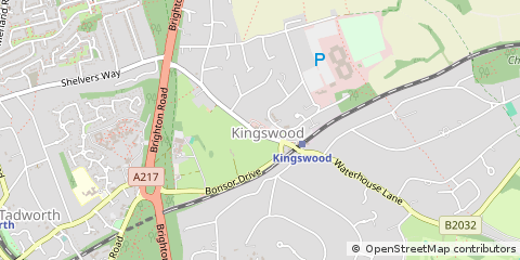 Map of Tadworth, Surrey