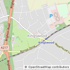 Map of Tadworth, Surrey
