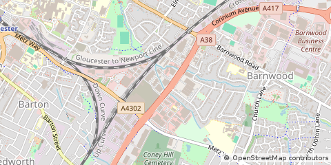 Map of Gloucester, Gloucestershire
