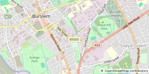 Map of Stoke on Trent, Staffordshire