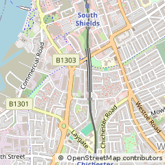 Map of South Shields, Tyne & Wear