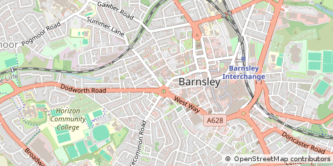 Map of Barnsley, South Yorkshire