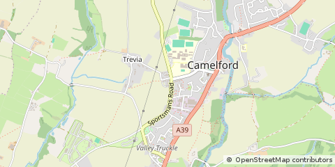 Map of Camelford, Cornwall