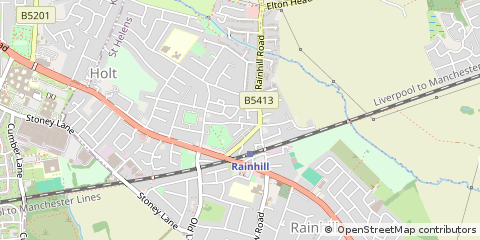 Map of Rainhill, Merseyside
