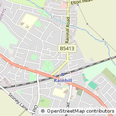 Map of Rainhill, Merseyside