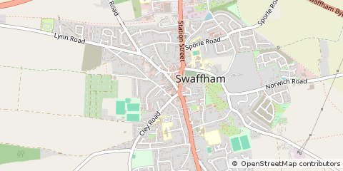 Map of Swaffham, Norfolk