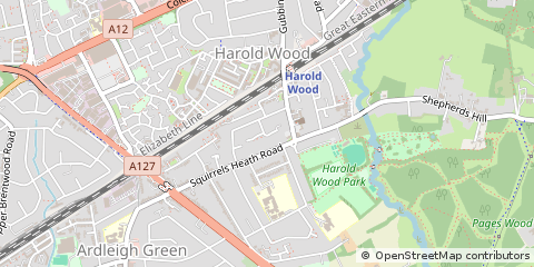 Map of Romford, Essex