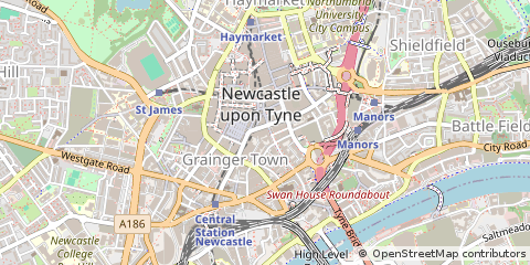 Map of Newcastle Upon Tyne