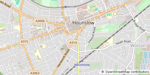 Map of Hounslow, Middlesex